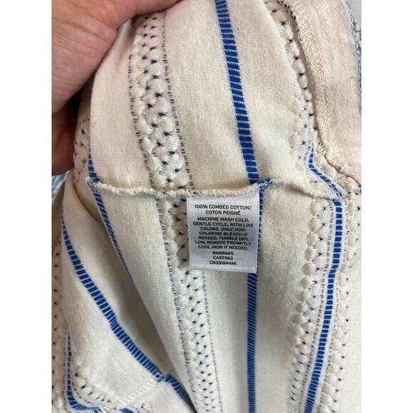 Caslon Embroidered Stripe V Neck Tank size Large - Picture 4 of 5